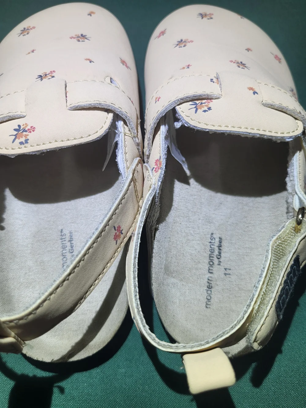 Baby Floral Slingback Shoes in Pale Pink